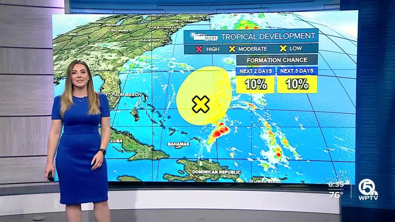 WPTV First Alert Weather meteorologist Jennifer Correa talks about a tropical disturbance east of the Bahamas, May 22, 2023.jpg