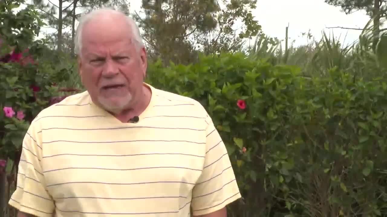 Retiree Charlie Halk lives about 50 yards from train tracks in Vero Beach. Feb. 6, 2024