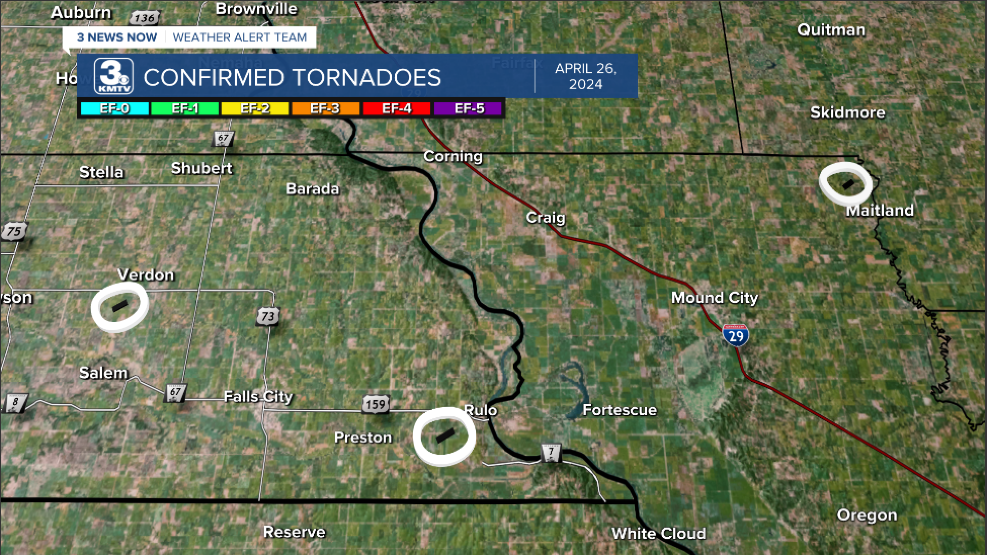 The Tornadoes of the "Arbor Day Tornado Outbreak" of 2024
