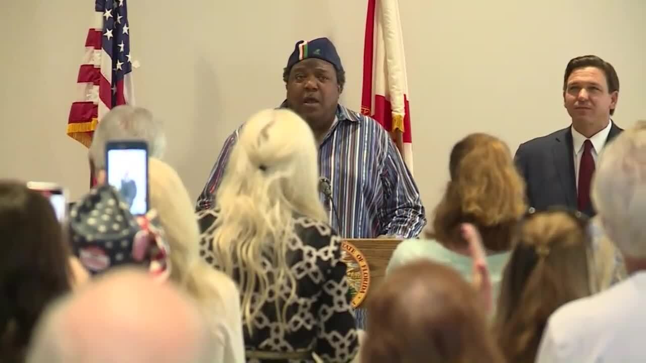 James Golden aka Bo Snerdley with Gov. Ron DeSantis in West Palm Beach, Feb. 19, 2021