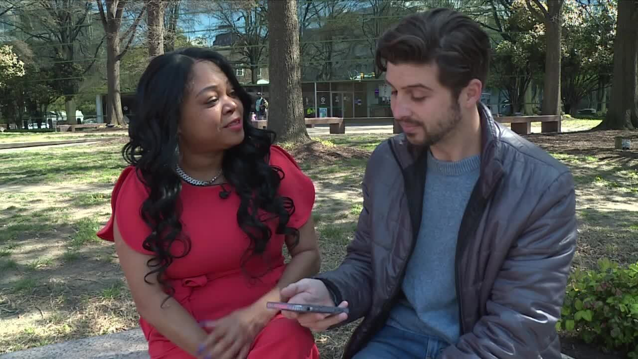 Reporter Tyler Layne and healthcare advocate Latisha Carson