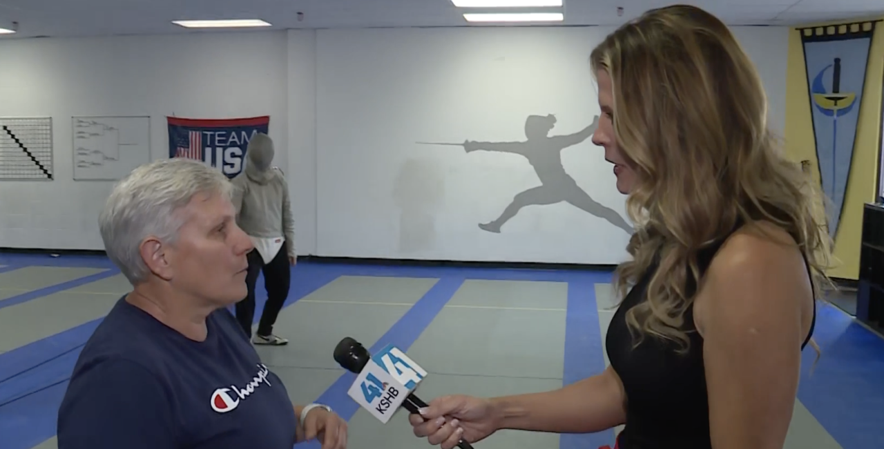 Caitlin Knute learns about fencing