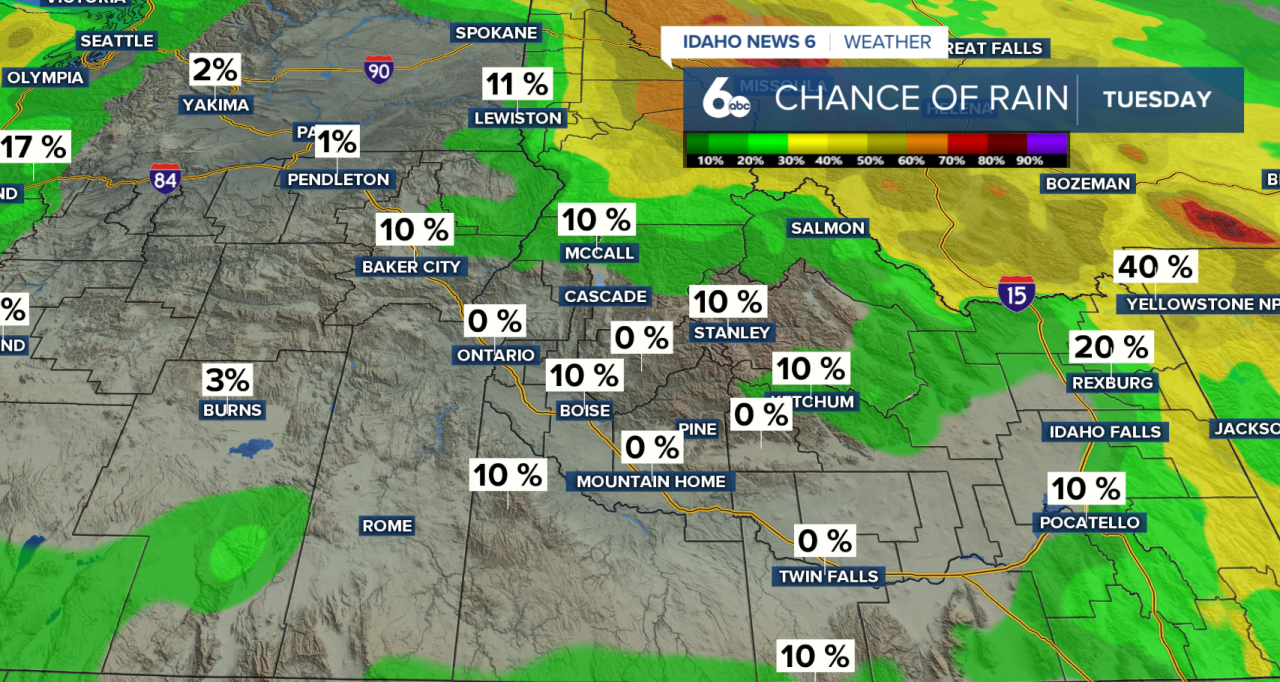 Chance of Rain Tuesday