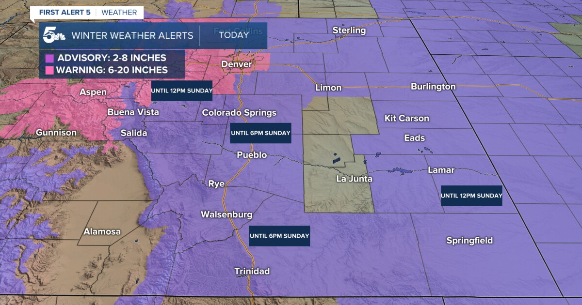 Snow and frigid temperatures on the way to Southern Colorado