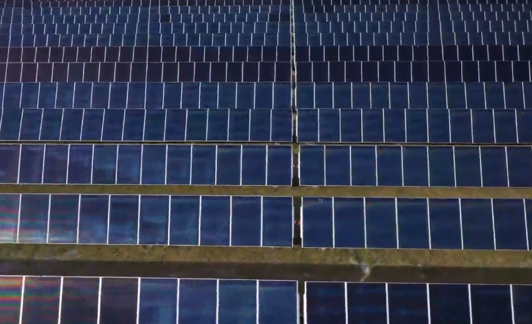 Closeup view of solar panels in Okeechobee