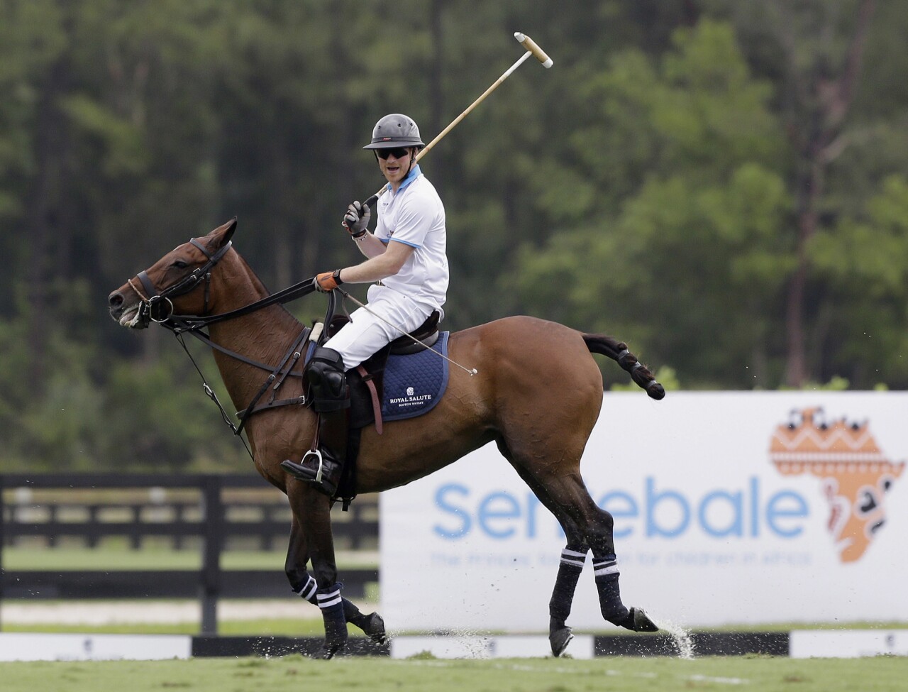 Prince Harry playing polo at Valiente Polo Farm in Wellington in 2016