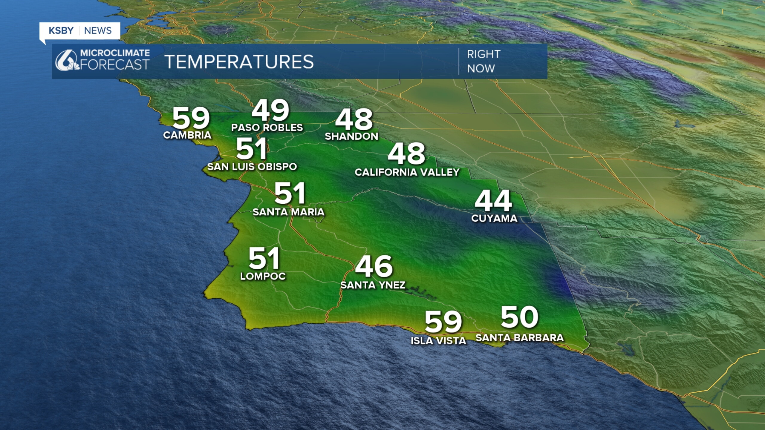Comfortable temperatures and sunshine, chance of rain early next week