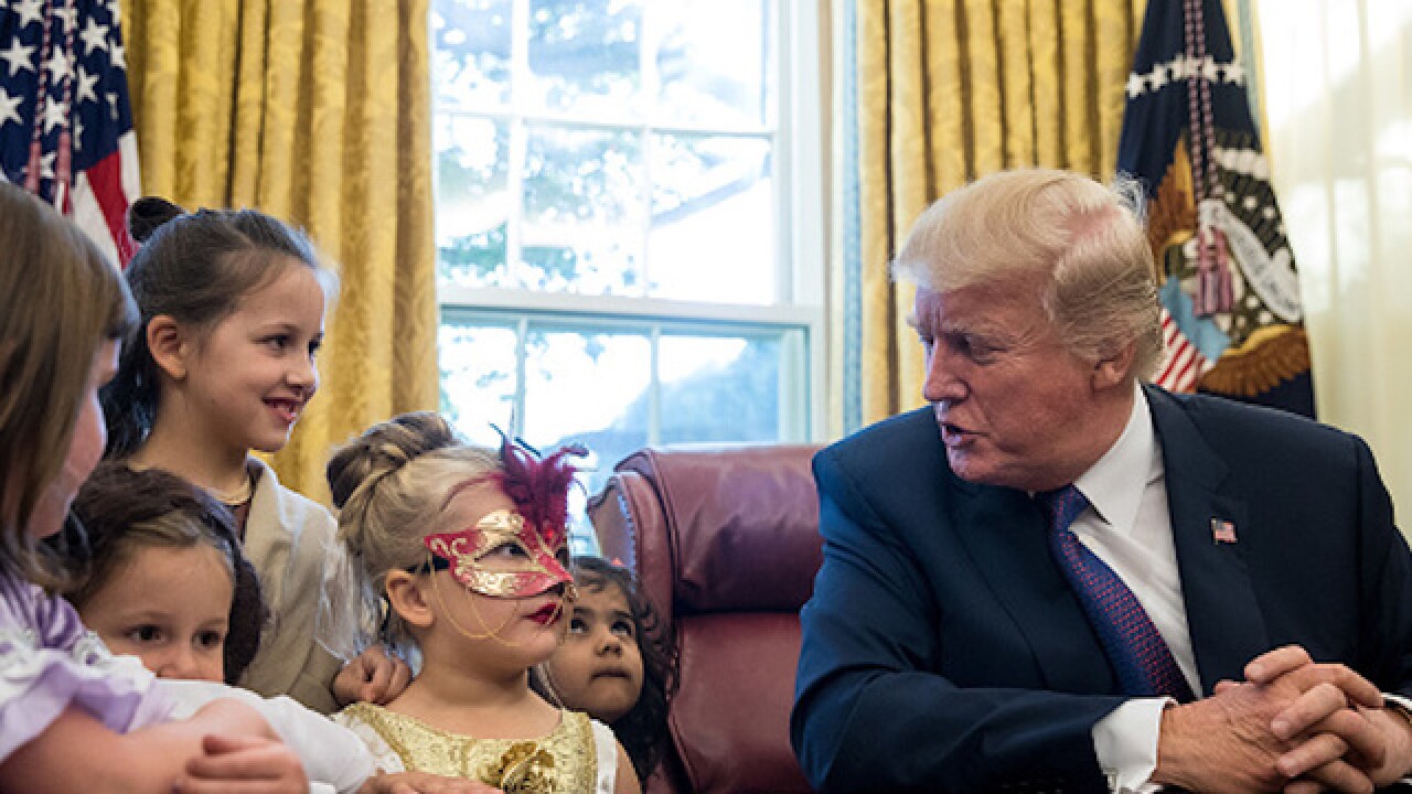 President Trump to trick-or-treaters: 'You have no weight problems, that's the good news, right?'