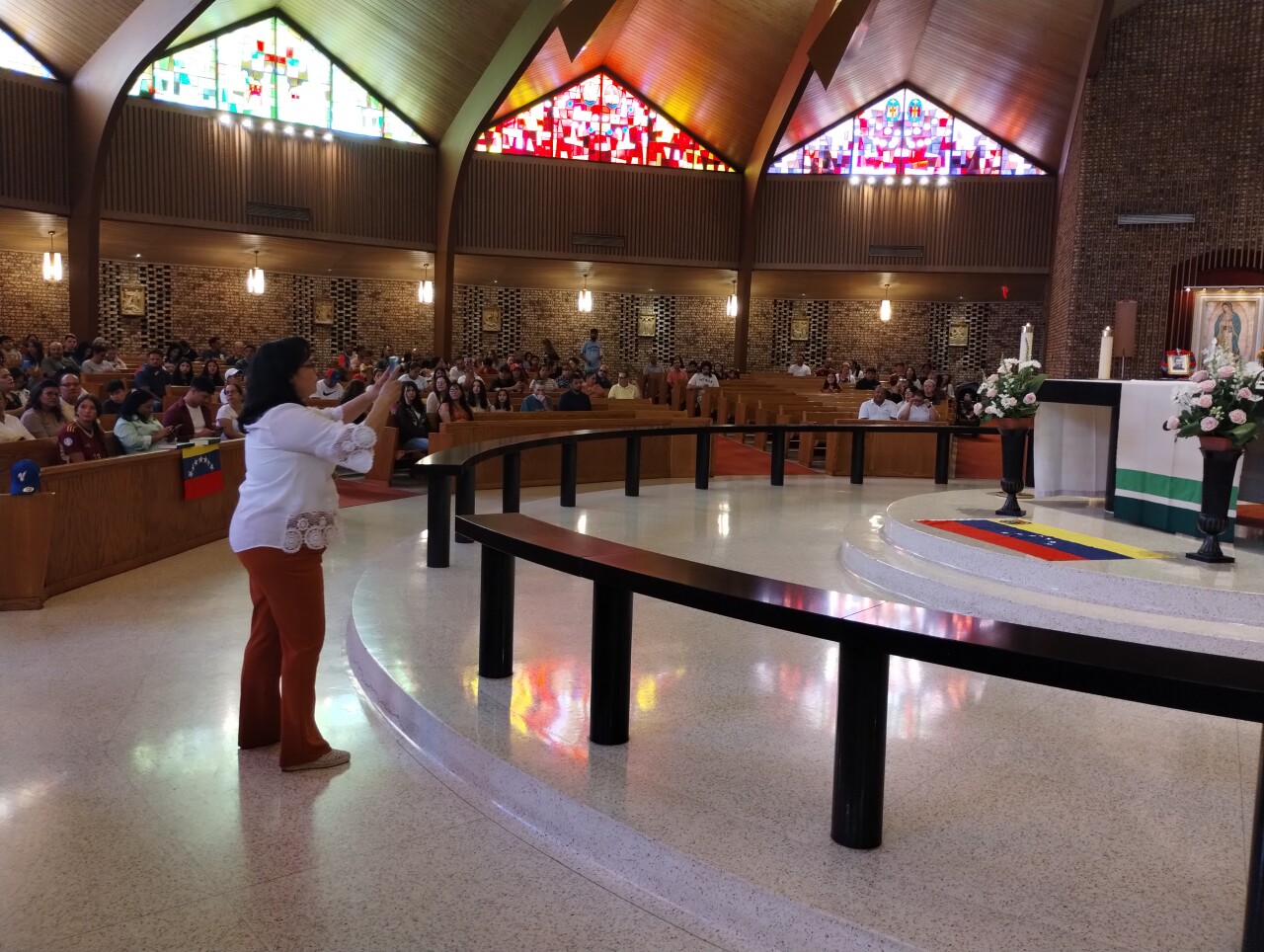 Venezuelans in Tulsa pray for election change St Pius X Church.jpg