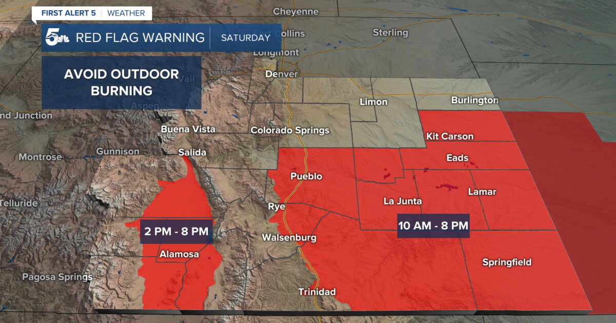 Warm Saturday and near record warmth Sunday with Red Flag Warnings in ...