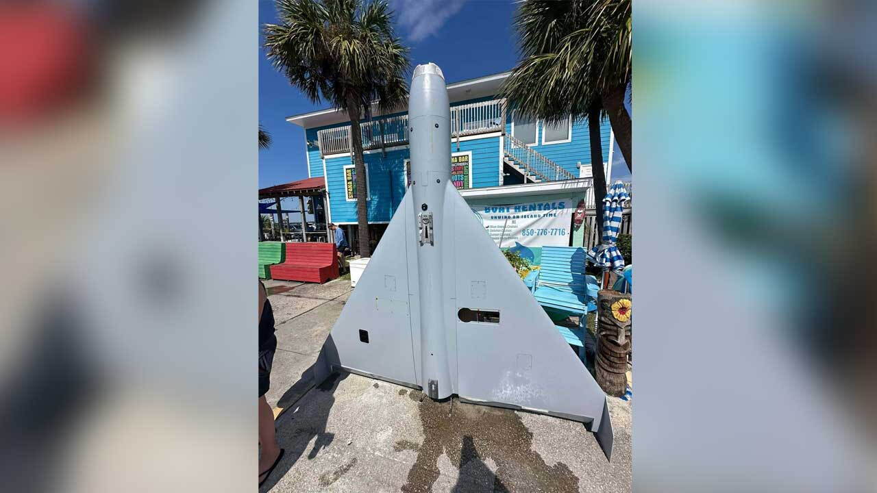 Hot Spots Charters displays an unarmed aerial drone caught during a fishing trip off the Florida panhandle on September 19.