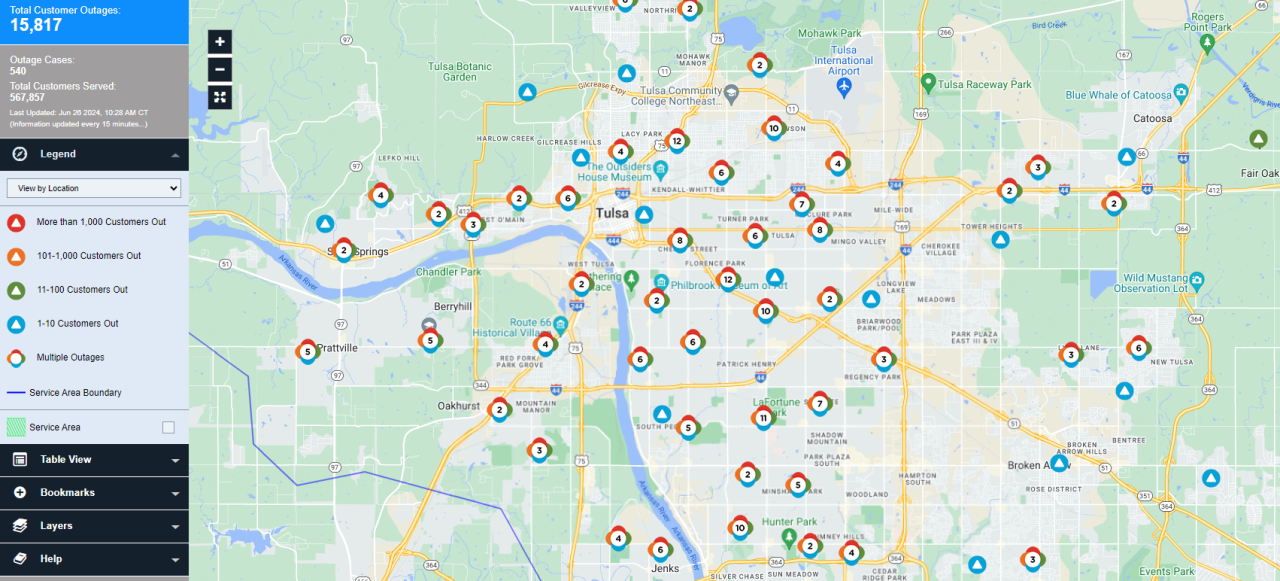 Power outages 6/26