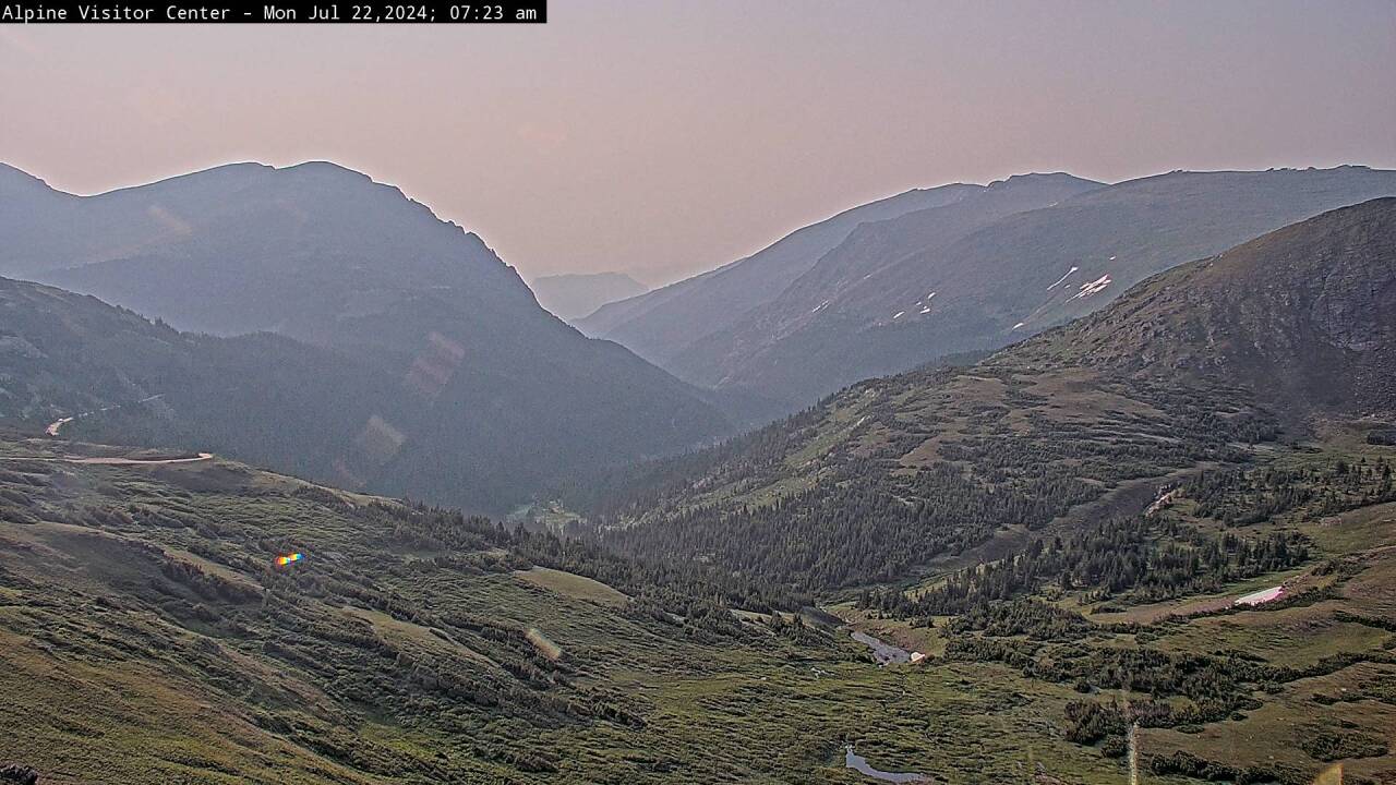 Rocky Mountain National Park wildfire smoke and hazy conditions_July 22 2024 
