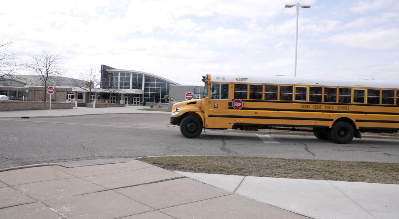 Bus at Grand Ledge High School