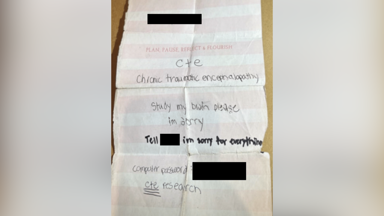 A page of Shane Tamura's note found on his body