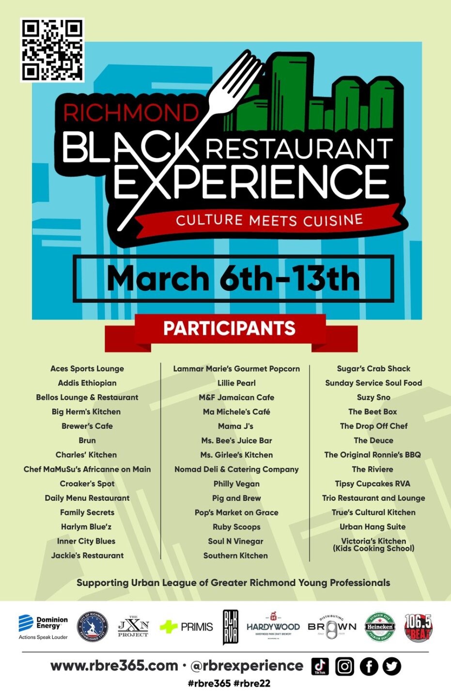 Richmond Black Restaurant Experience 2022 Participating restaurants