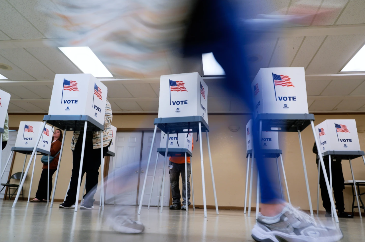 Voters cast their ballots in Oak Creek, Wis., on Nov. 5, 2024.