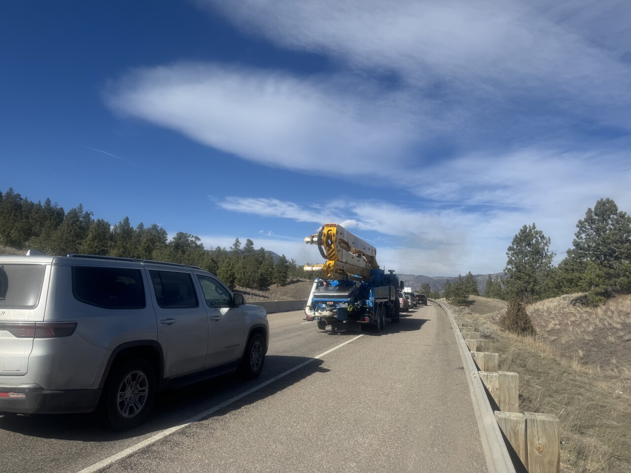 Traffic backed up on I-15 the Rattlesnake