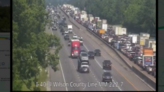 Crash blocks 3 lanes on I-40 East in Wilson County