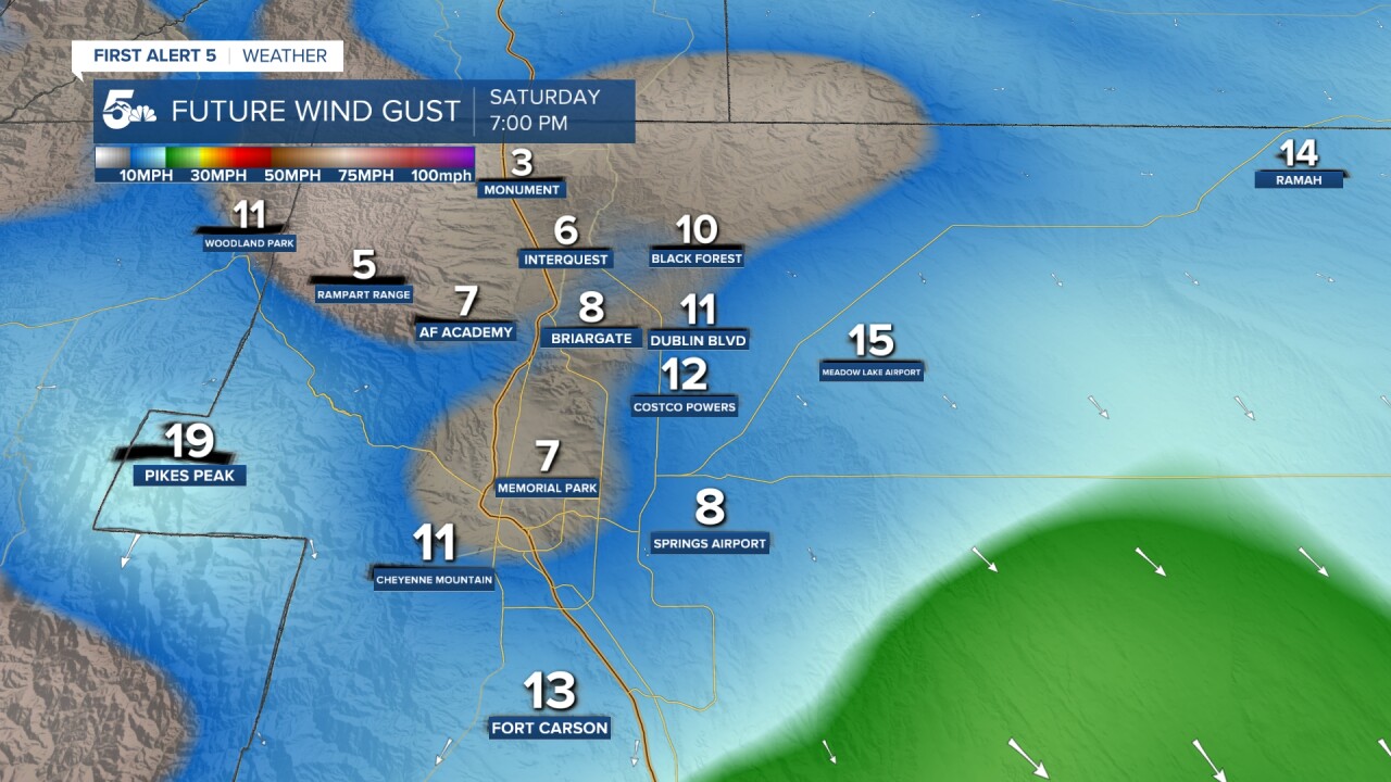 Wind speeds and gusts Saturday night should be quite light.
