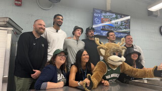 Milwaukee Bucks visit students displaced by Lincoln Avenue Elementary fire