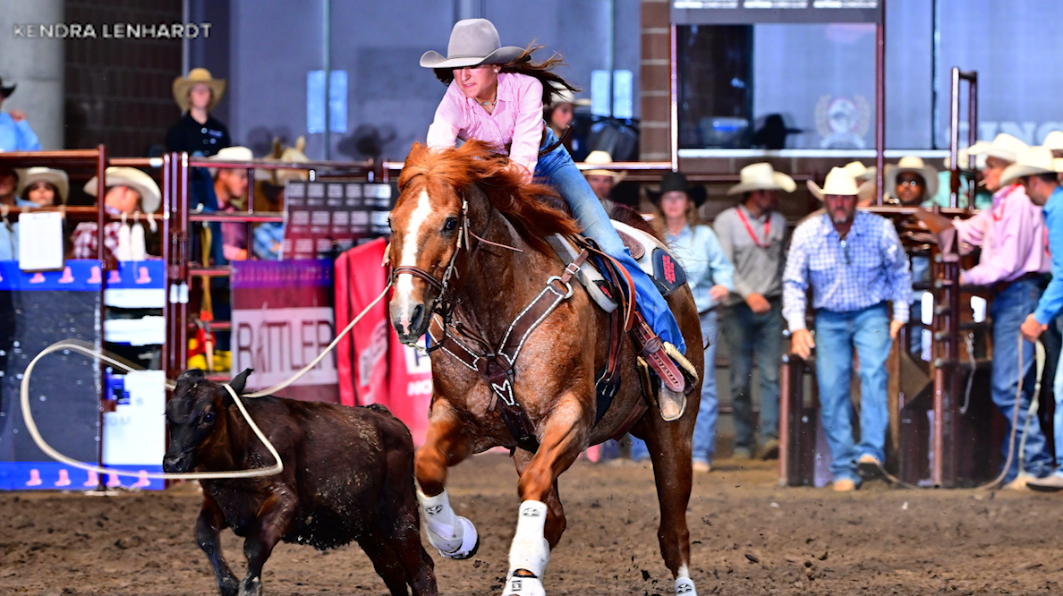 Parker Lenhardt competing in the National Junior High Rodeo Finals