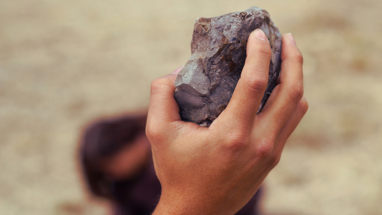 Throwing rocks 