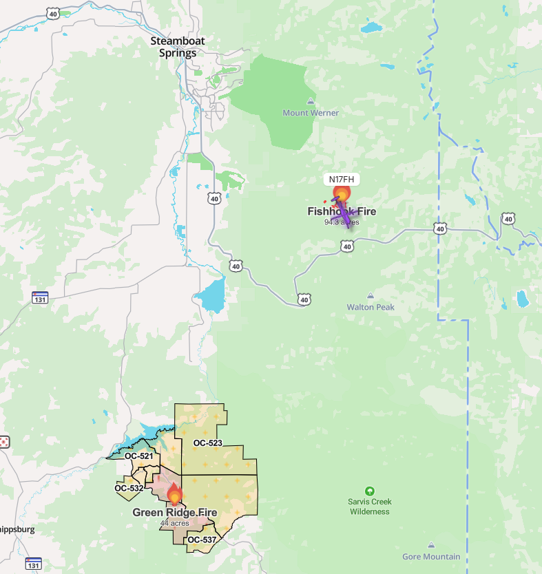 Steamboat Springs fires map_July 13 2026