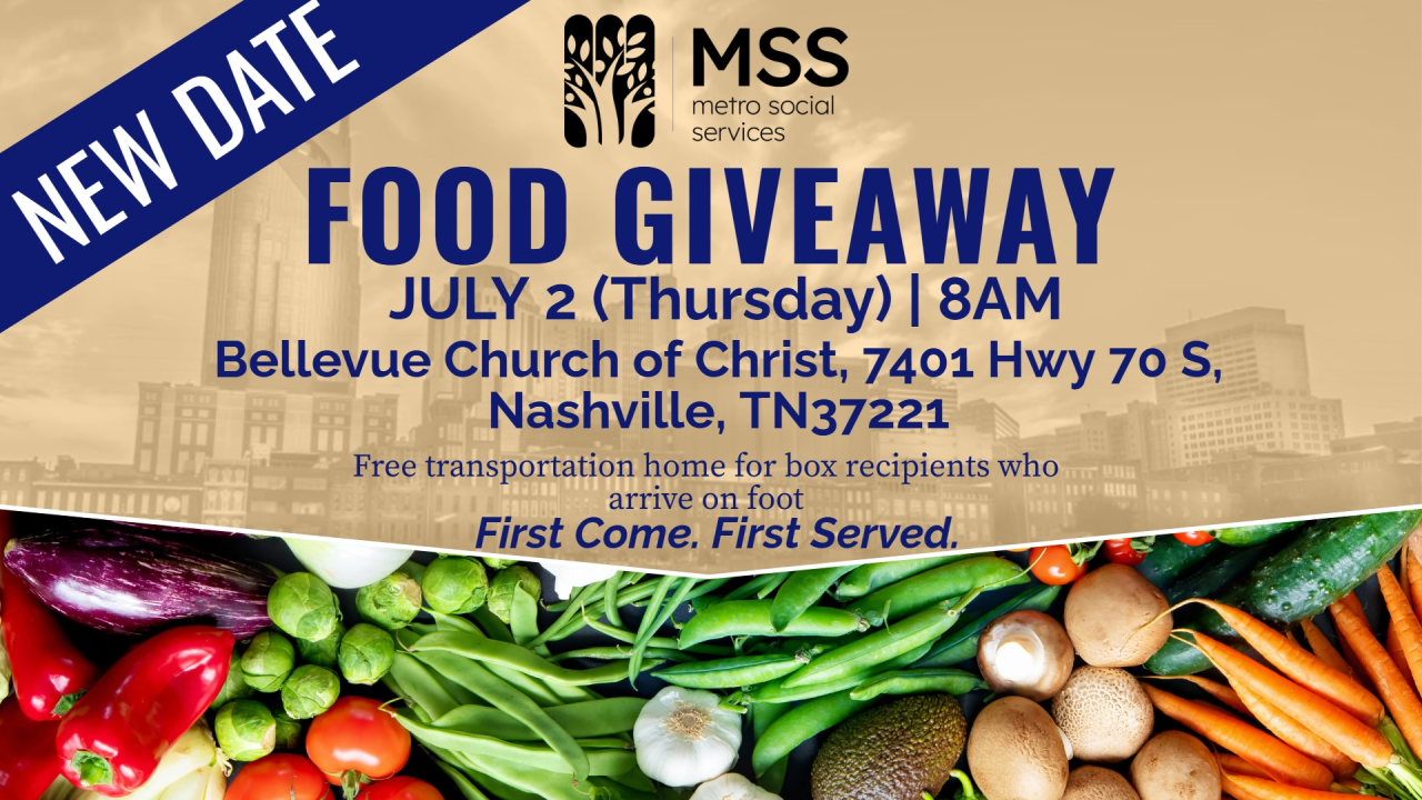 Metro Social Services Food Giveaway - new date