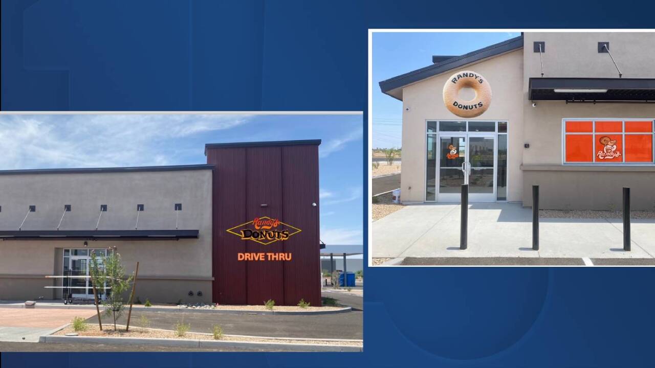 Outside rendering of the second Randy’s Donuts in Arizona. This storefront will also have a drive thru.