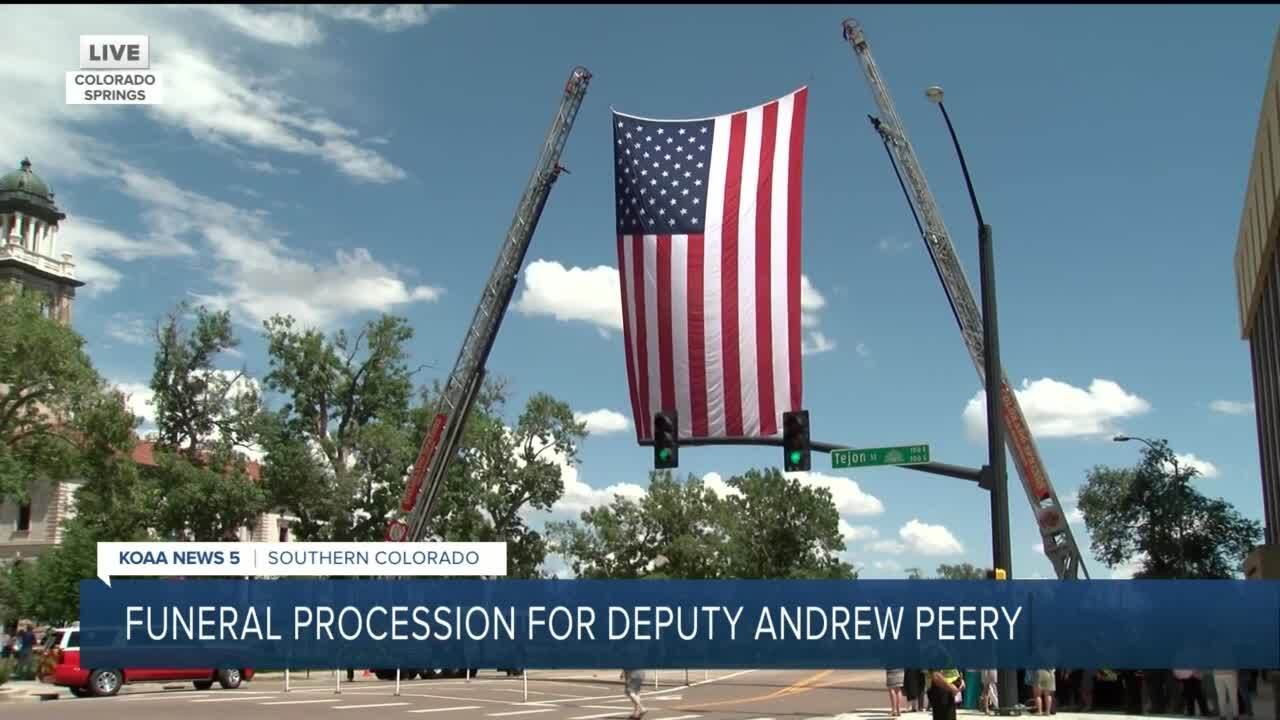 American Flag downtown to honor fallen deputy Andrew Peery