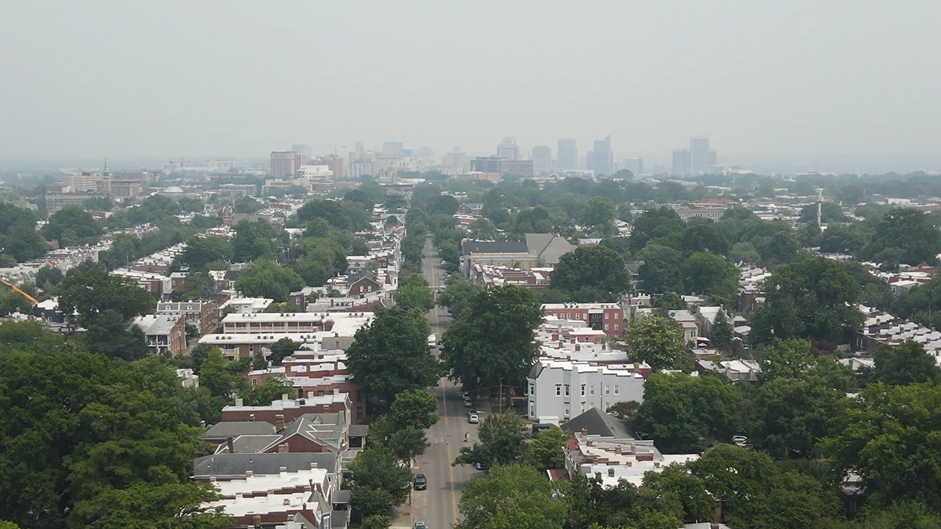 Hazy Richmond poor air quality
