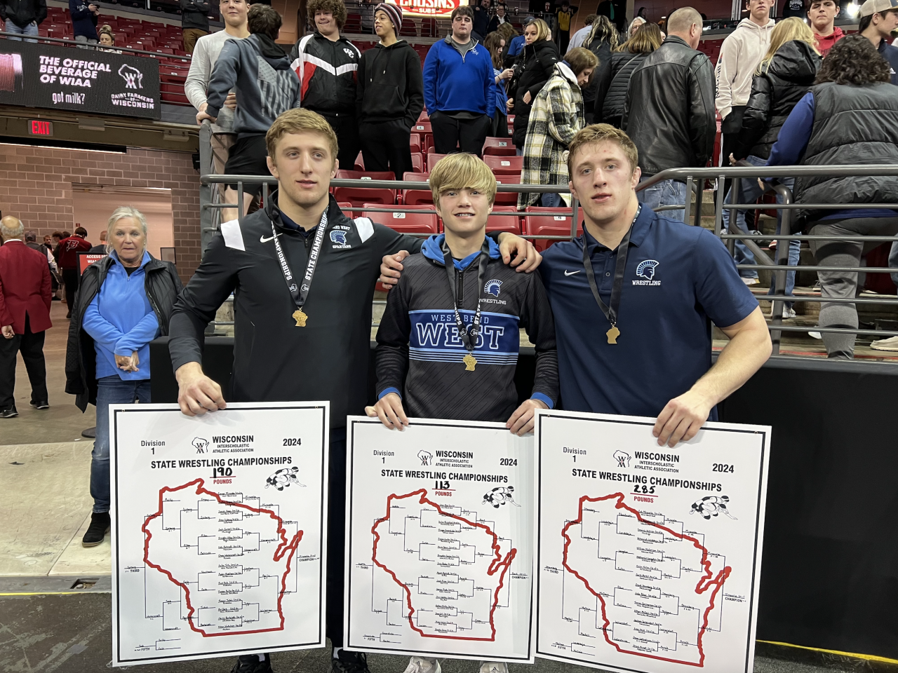 Connor Mirasola (left), Ethan Bast (middle), and Cole Mirasola (right)