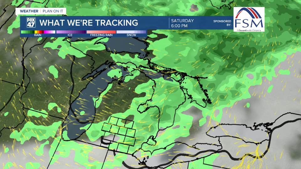 Showers and t-storms possible Saturday as a cold front sweeps through