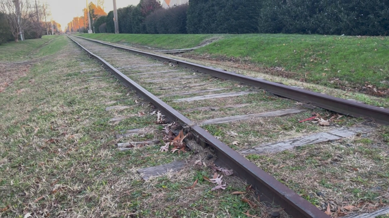 Railroad tracks near Town Center in Virginia Beach
