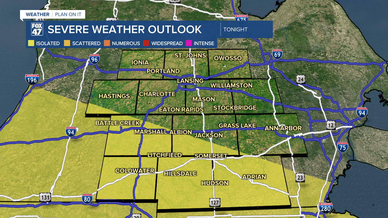 Isolated severe storms possible overnight tonight across our neighborhoods after sunset with hail and heavy rainfall being our main impacts