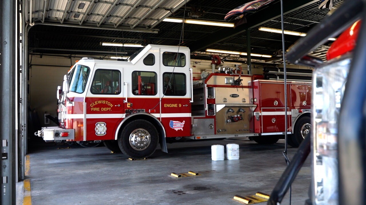 Fire engine 9 parked at its bay inside the Clewiston Fire Department station.