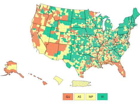 COVID-19 Community Levels calculated on June 30, 2022.
