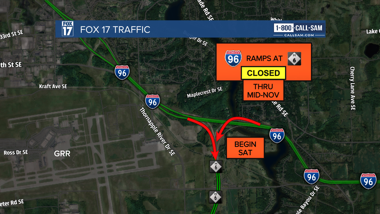 Map 96 ramps at M6 closed