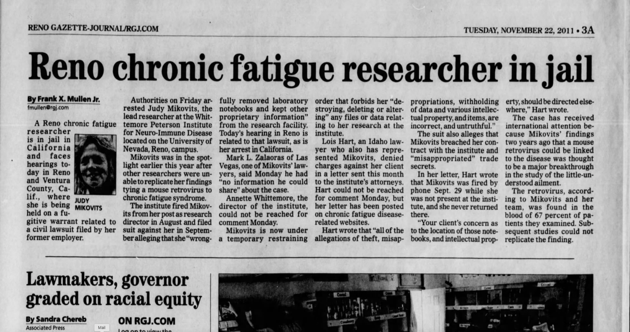 Judy Mikovits Jailed Headline