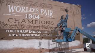 New mural in Fort Benton honors Fort Shaw basketball team