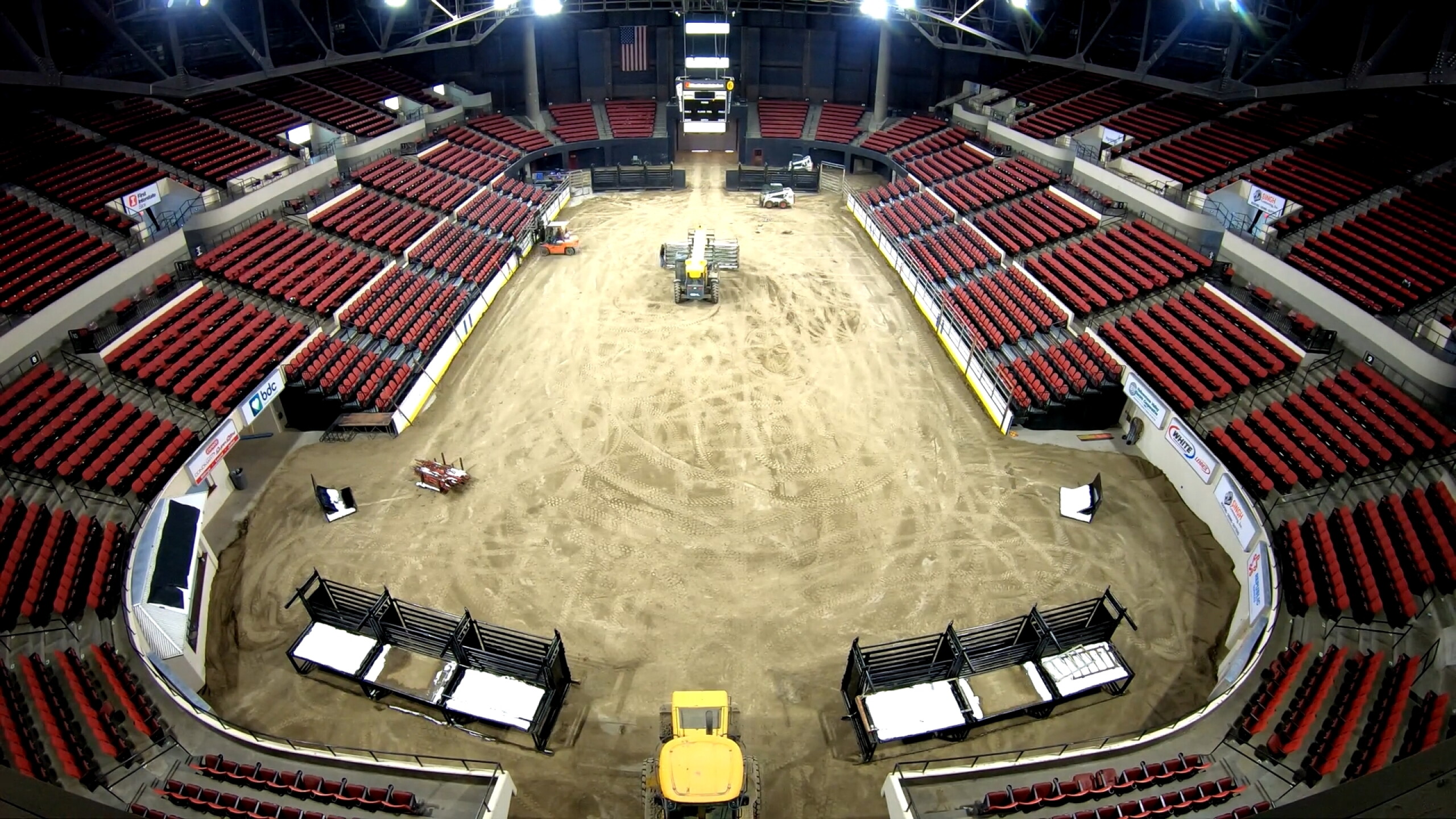 Event staff busy transforming MetraPark arena during MontanaFair