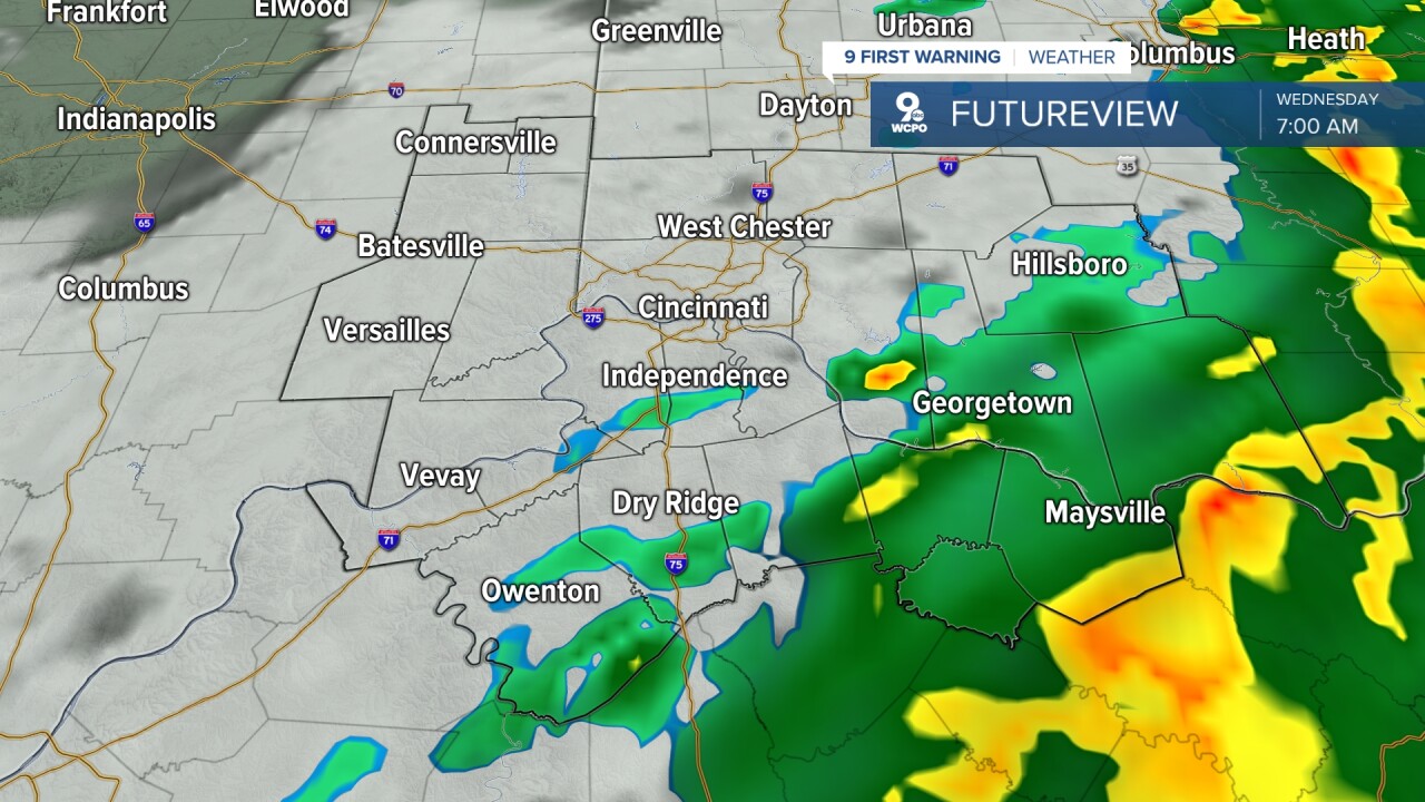 Rain exits Wednesday morning