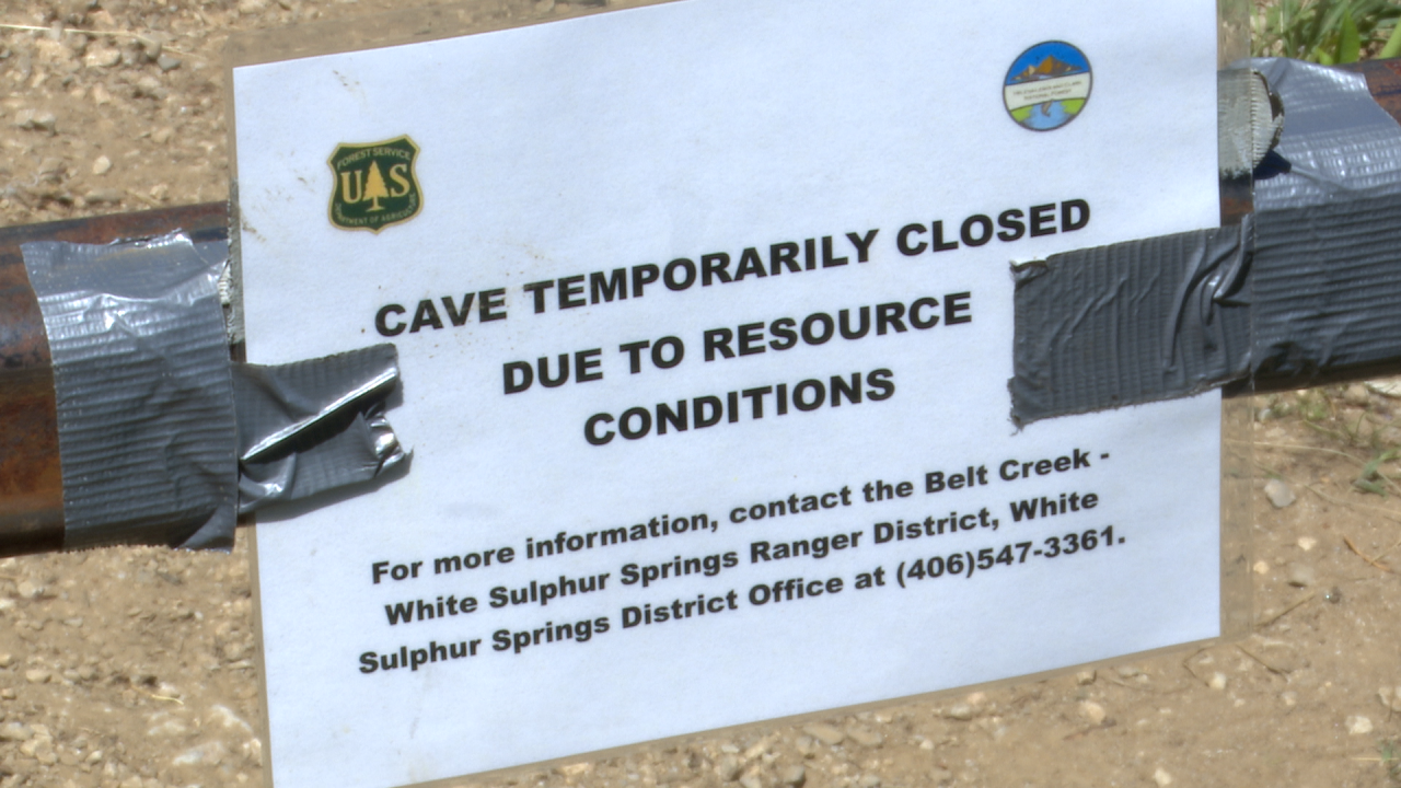 Lick Creek Cave closed sign