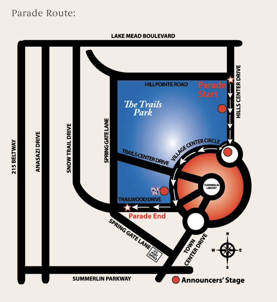 32nd Annual Summerlin Patriotic Parade route