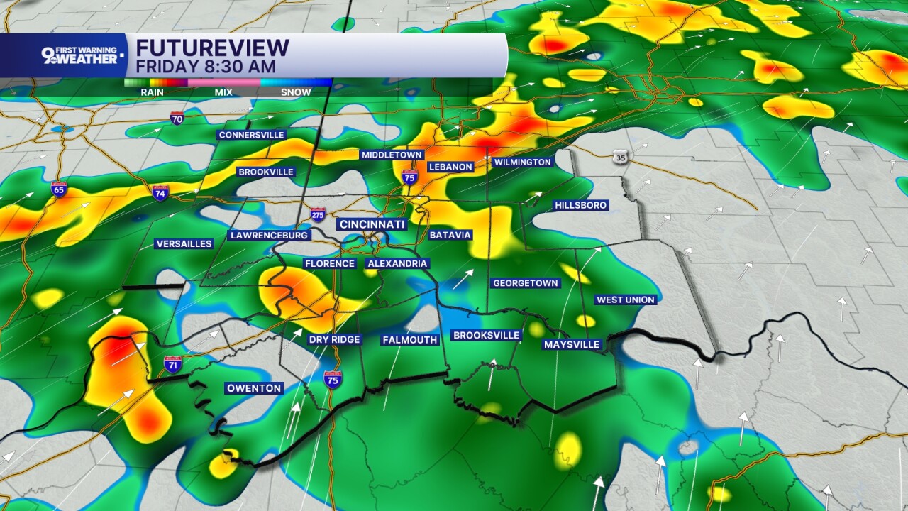 Friday morning rainfall