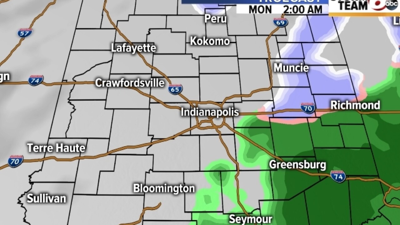 TIMELINE: Light snow expected north of I-70
