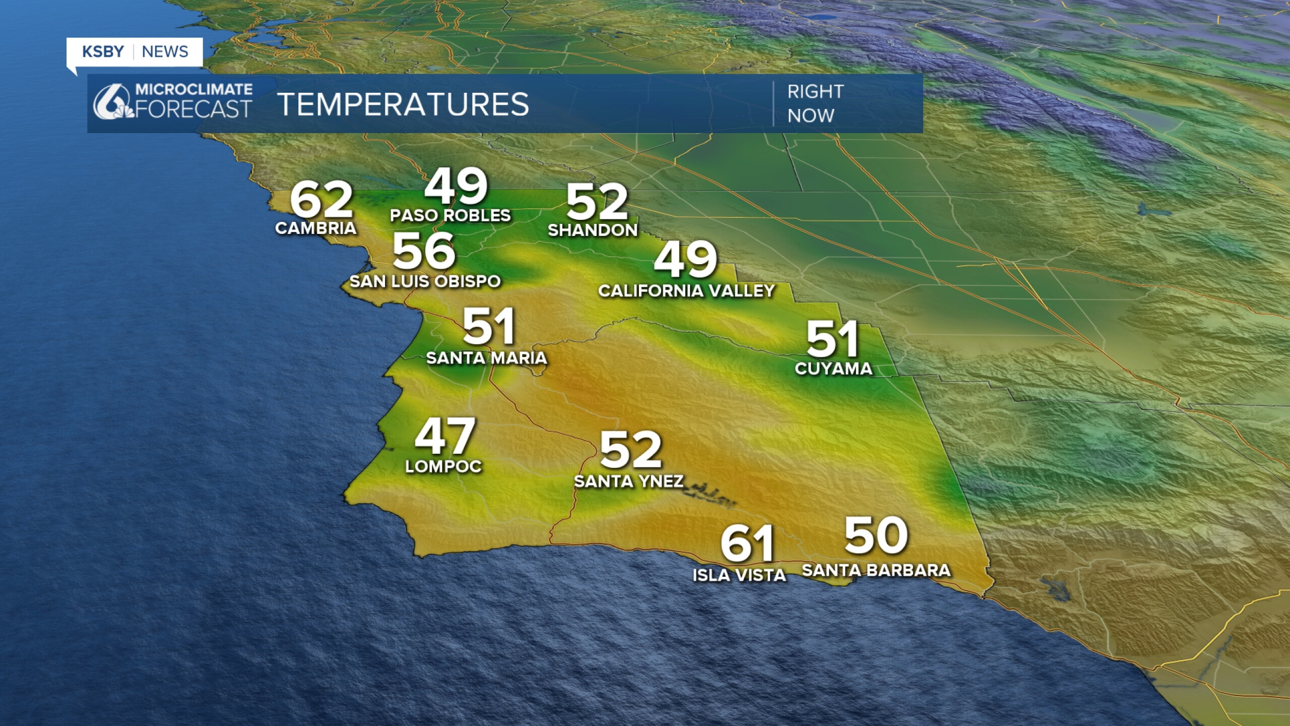 Warm and comfortable temperatures continue into the week
