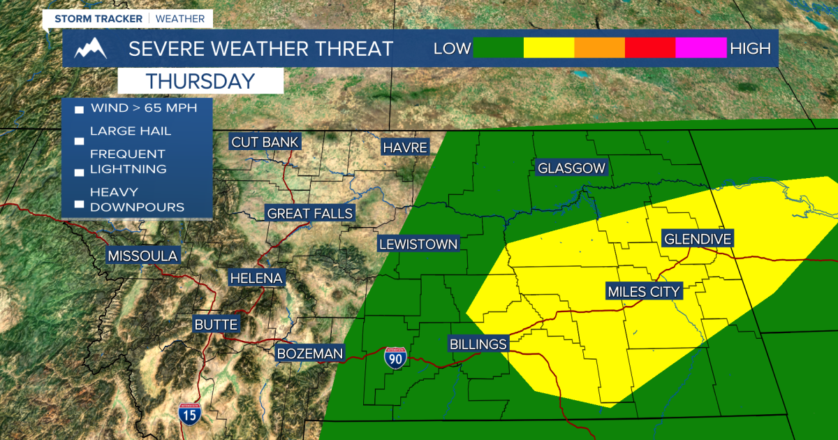 Strong thunderstorms are possible on Thursday