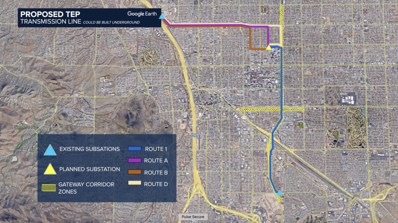 TEP proposed transmission line options